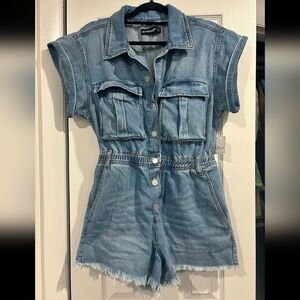 NWT Free People Light Blue Denim Romper